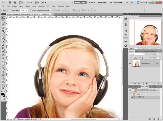 Girl without glasses