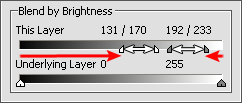 Position of the sliders