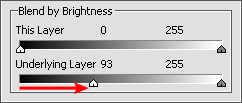 Position of the sliders