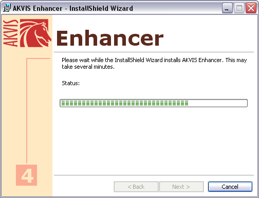 AKVIS software installation is in progress
