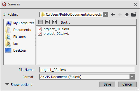 Save Dialog Window