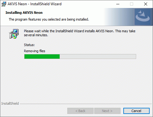 AKVIS software installation is in progress
