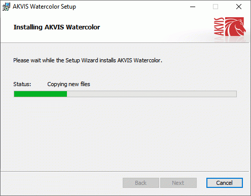 AKVIS software installation is in progress