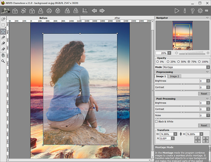 Resizing and moving the fragment