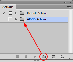 Actions palette