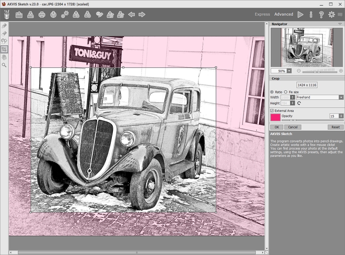 Crop Image in Sketch