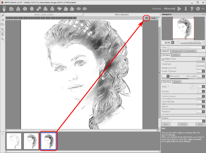 Image Processing in AKVIS Sketch