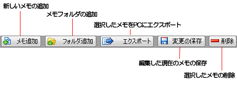 iPodCopy メモ エディタ コントロールバー