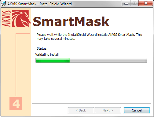 AKVIS software installation is in progress