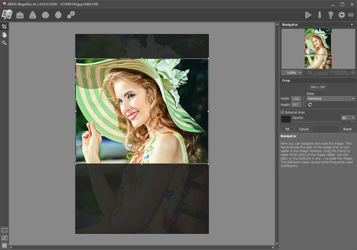 Crop Image in Magnifier AI