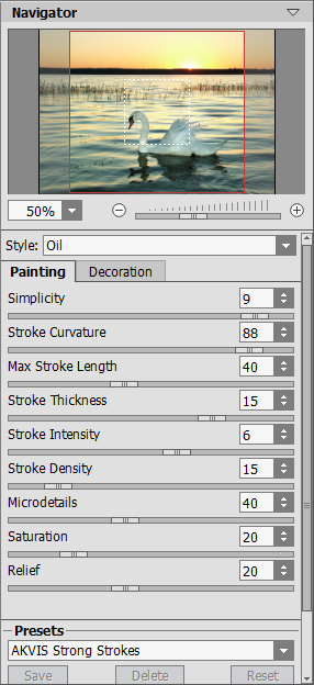 AKVIS Long Strokes preset