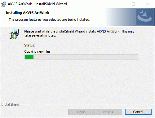 AKVIS software installation is in progress