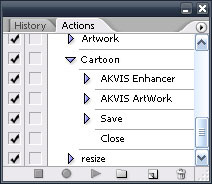 Actions Palette