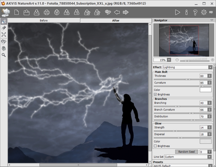 Adding Effect: AKVIS Default Preset