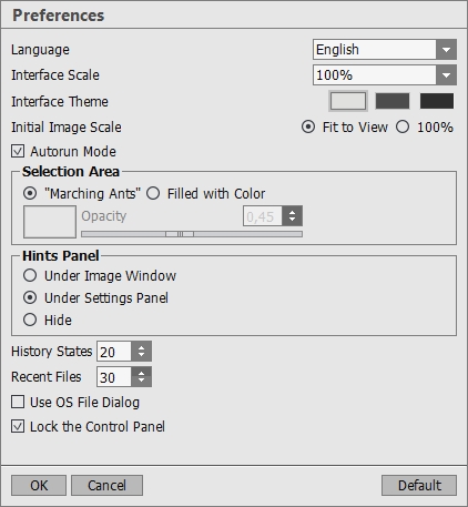 AKVIS NatureArt Preferences Window