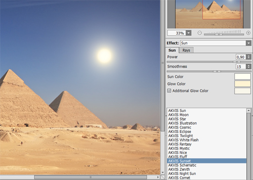 Presets Field in AKVIS NatureArt