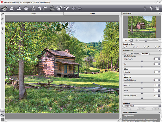 Effects in HDRFactory: Result With Default Settings