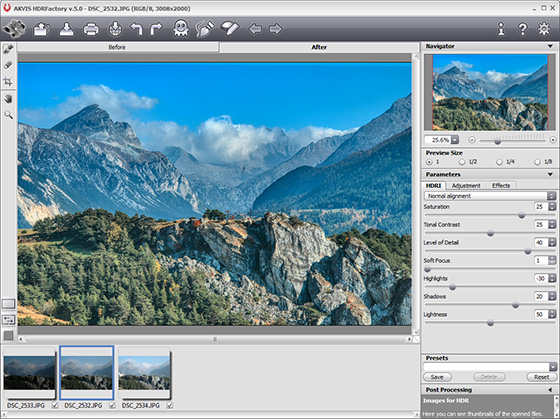 Change the value of the Tone Mapping parameters