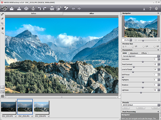 HDRI tab, Default Settings