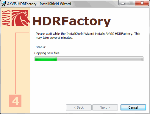 AKVIS software installation is in progress