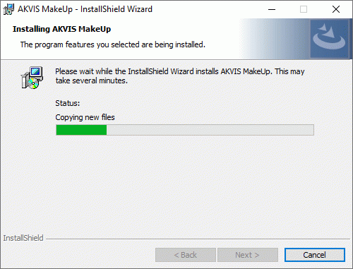 AKVIS software installation is in progress