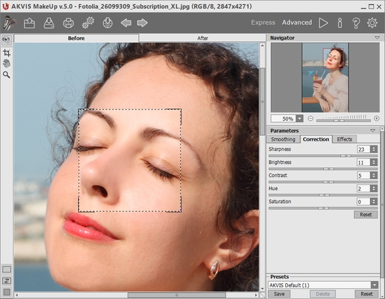 Correcting the Image in AKVIS MakeUp